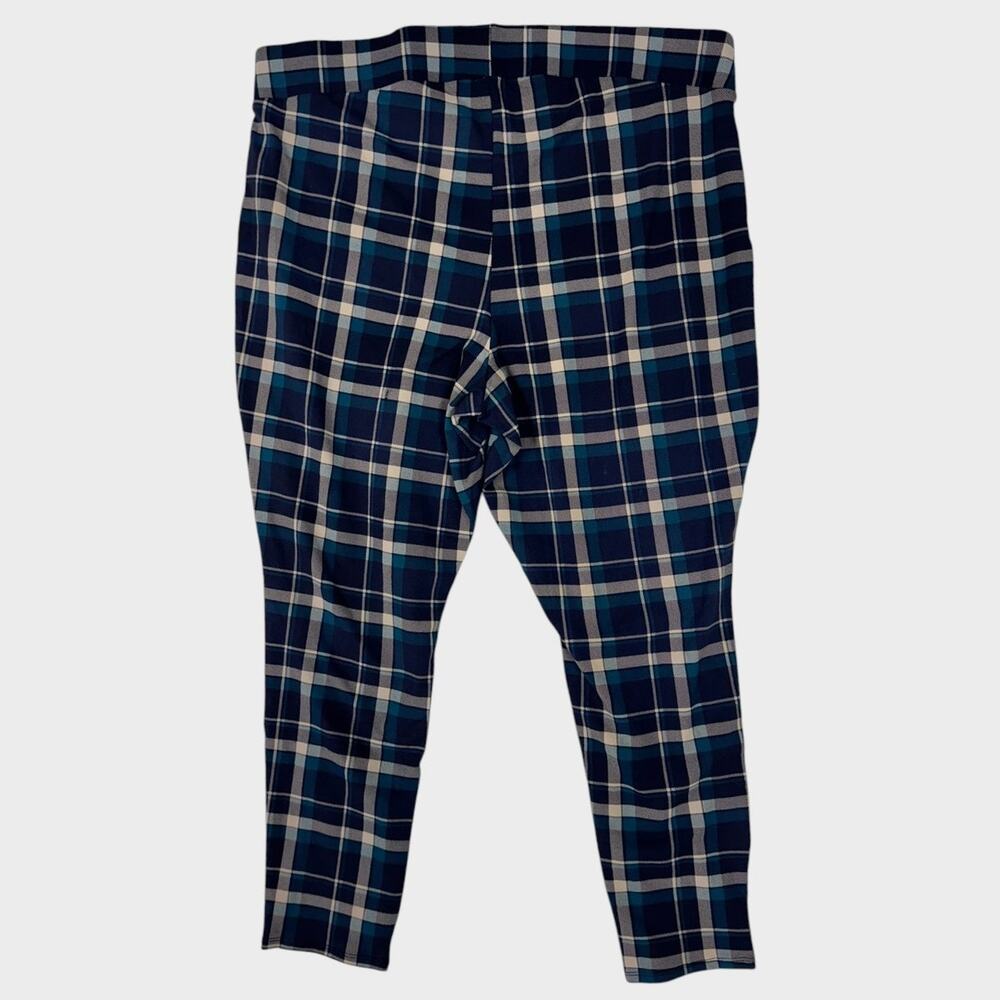 Torrid Womens Size 3 Plaid Blue Yellow Leggings Pants 3X Cotton Spandex - Picture 7 of 9